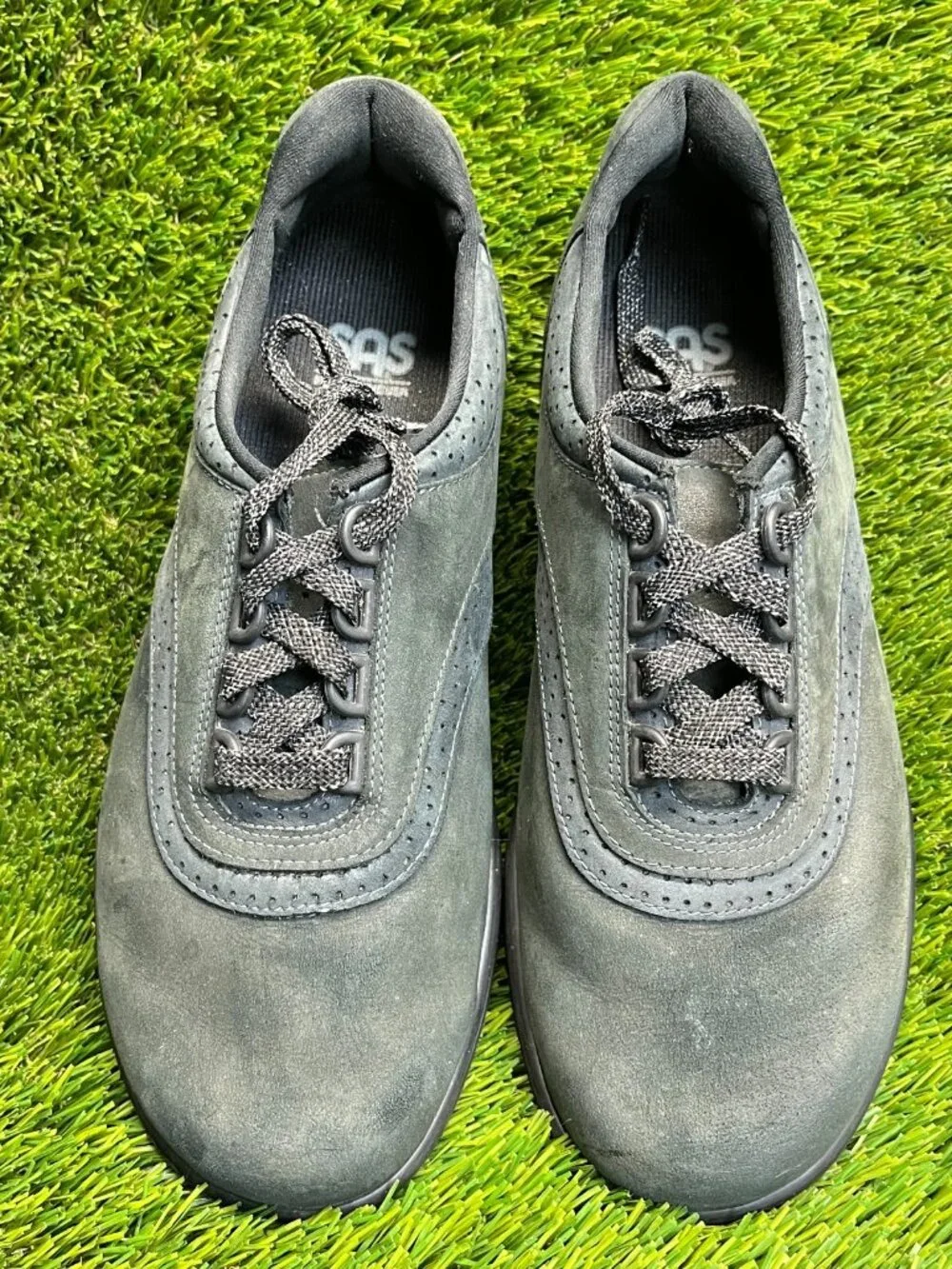 SAS Walk Easy Womens Size 9 Black Walking Comfort Leather Lace Up Shoes Sneakers